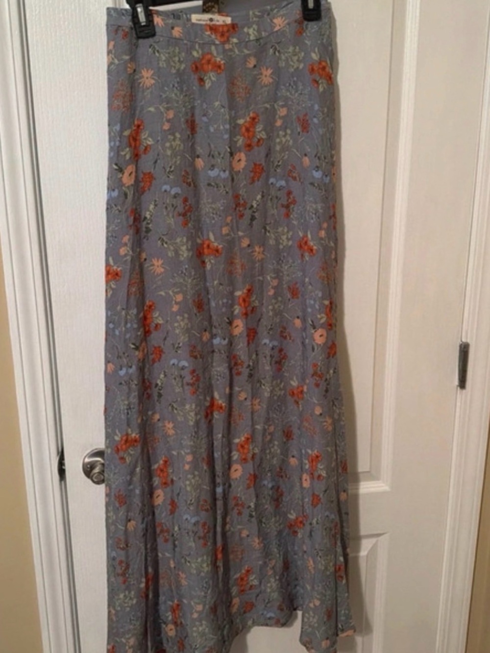 NATURAL LIFE Maxi Skirt with Orange Floral Print